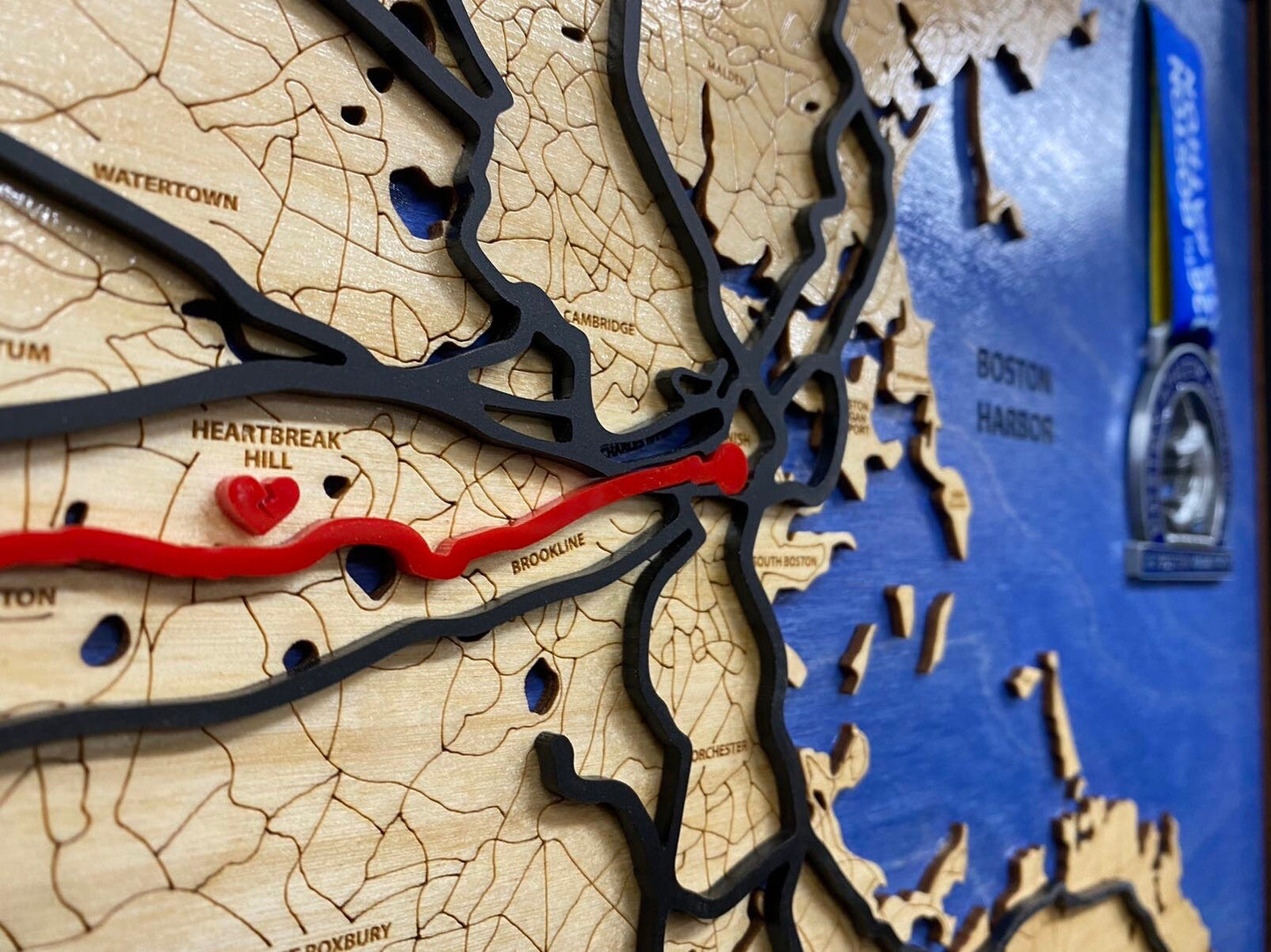 Boston Marathon Wood Map - Custom