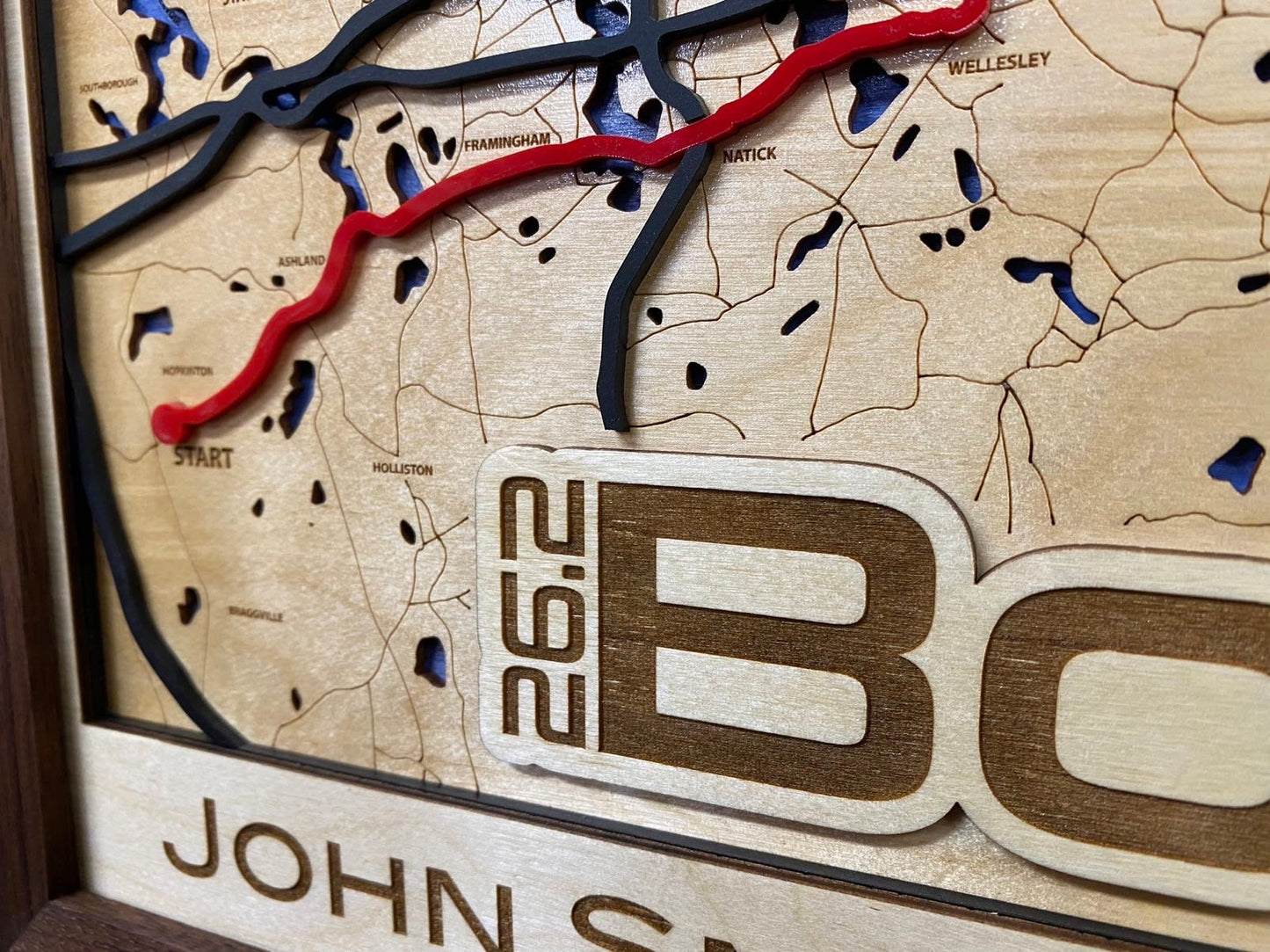 Boston Marathon Wood Map - Custom