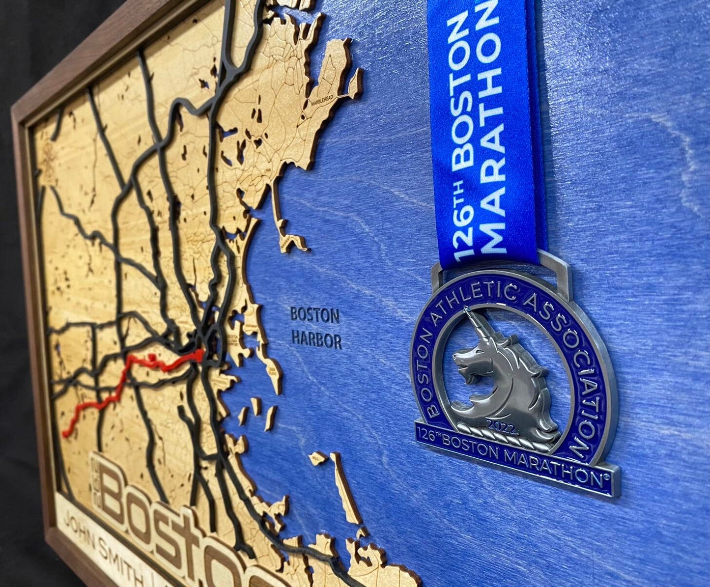 Boston Marathon Wood Map - Custom
