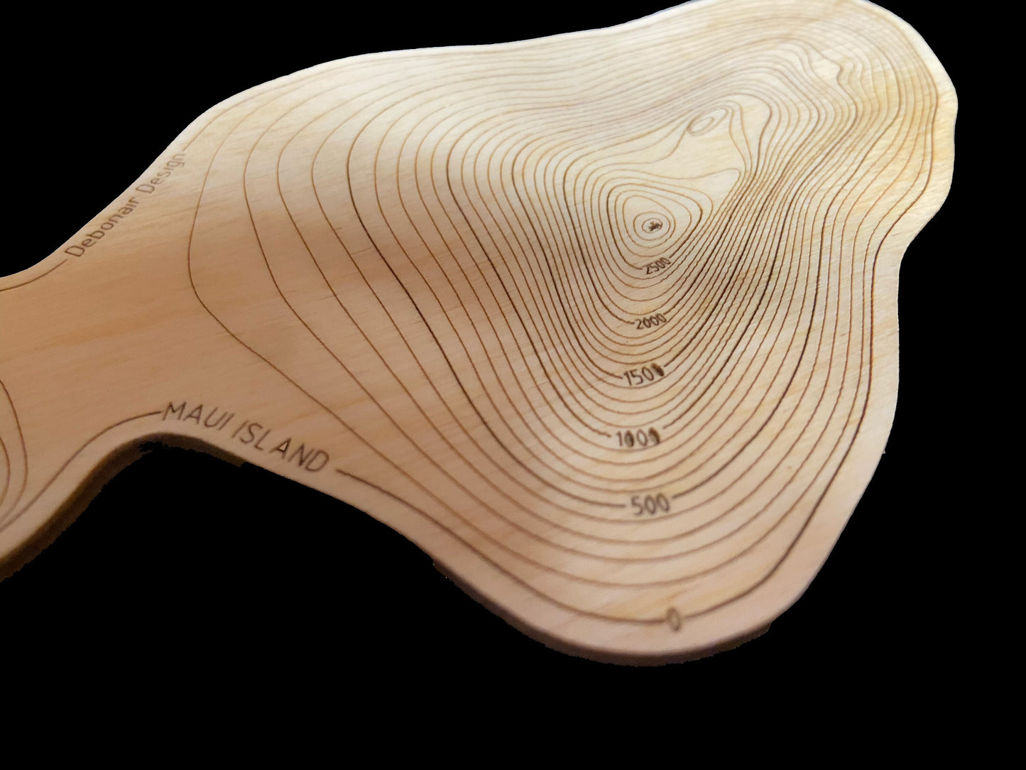 Hawaiian Islands - Topographic Wood Coaster Set