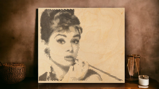 Audrey Hepburn Halftone Wood Cut Art
